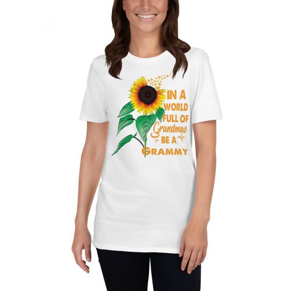Womens In A World Full Of Grandmas Be a Grammy Sunflower Butterfly Short-Sleeve Unisex T-Shirt