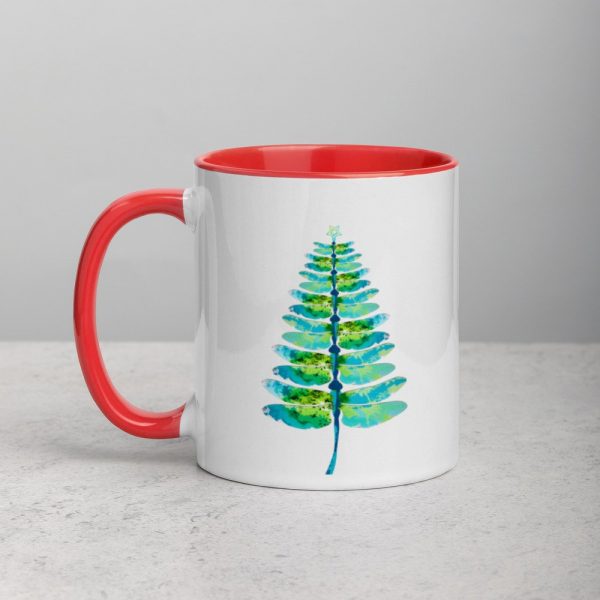 Christmas insect Lover Xmas Dragonfly Christmas Tree Mug with Color Inside