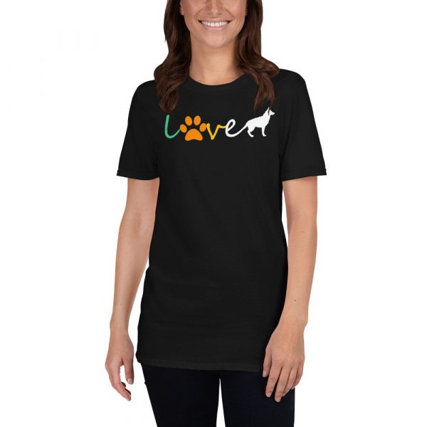 Love Blue Heeler Gift Red Australian Cattle Dog Paw Print Short-Sleeve Unisex T-Shirt