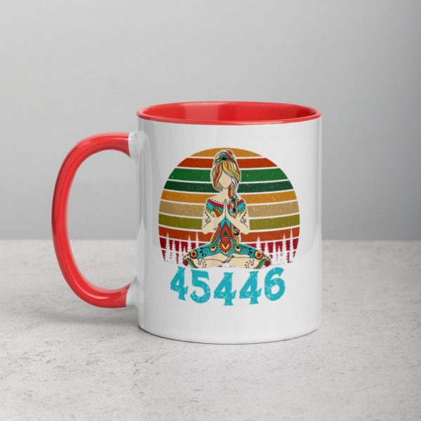 45446 Beige AF 45% against 45 Yoga Namaste Mug with Color Inside