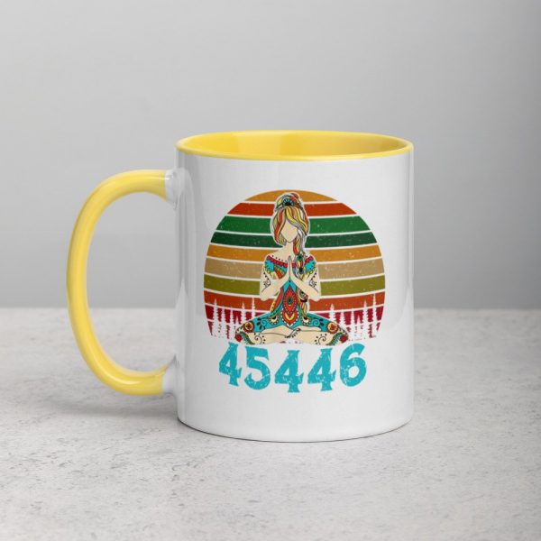 45446 Beige AF 45% against 45 Yoga Namaste Mug with Color Inside