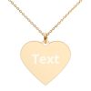 Customized Engraved Silver Heart Necklace Necklace Customized Name Engraved Silver Heart Necklace