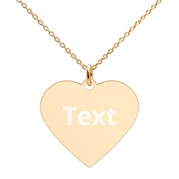 Customized Engraved Silver Heart Necklace Necklace Customized Name Engraved Silver Heart Necklace