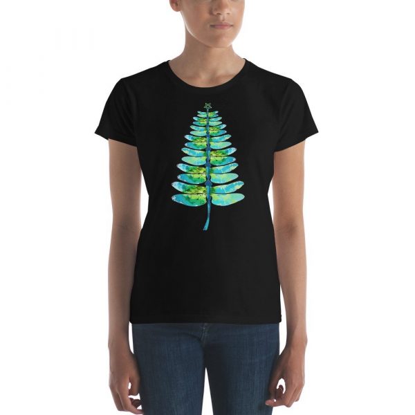 Christmas insect Lover Xmas Dragonfly Christmas Tree Women's short sleeve t-shirt