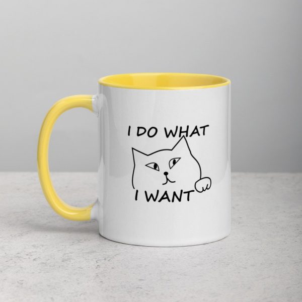 I do what I want with my cat Mug with Color Inside