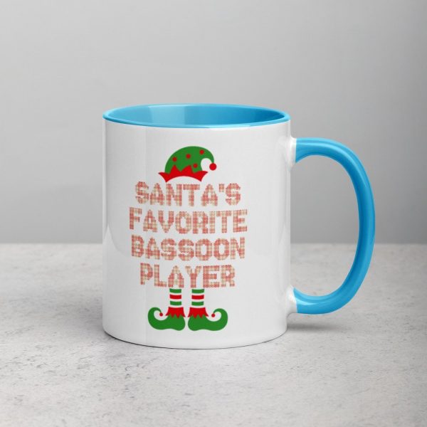 Santa's Favorite Bassoon Player Funny Christmas Gift Mug with Color Inside