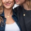 Customized Engraved Silver Heart Necklace Necklace Customized Name Engraved Silver Heart Necklace