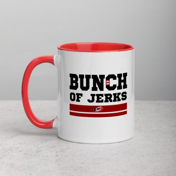 Bunch Of Jerks Shirt Hurricanes / Adult-Bunch of Jerks Carolina Hurricanes Inspired Hockey Raglan Shirt / Bunch of Jerks Hockey Mug with Color Inside