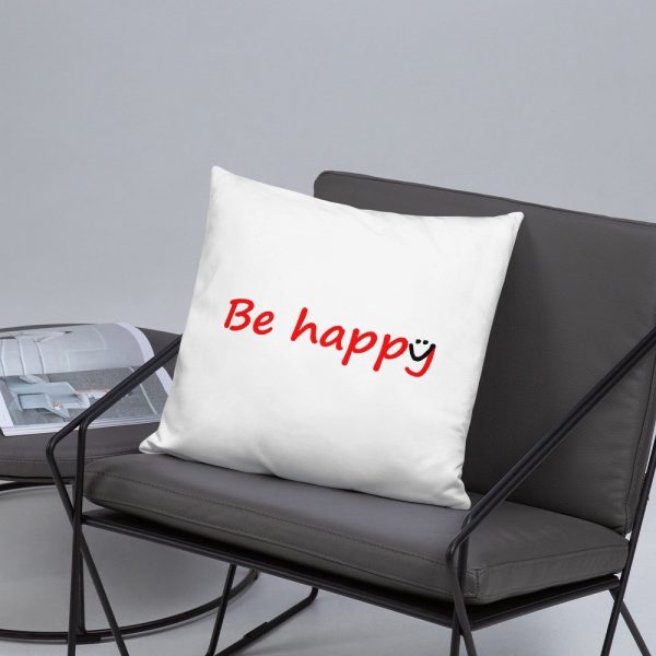 Be Happy Smiley Basic Pillow
