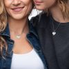 Customized Engraved Silver Heart Necklace Necklace Customized Name Engraved Silver Heart Necklace