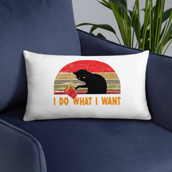 I Do What I Want cat lover Basic Pillow
