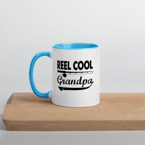 Fishing Reel Cool Grandpa T-Shirt Father's Day Gifts Father Love Fishing Granpa's Birthday Gift Ideas Mug with Color Inside