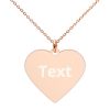 Customized Engraved Silver Heart Necklace Necklace Customized Name Engraved Silver Heart Necklace