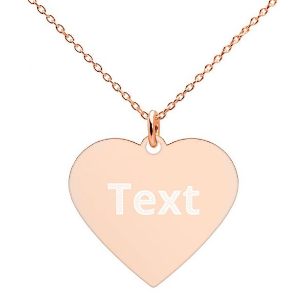 Customized Engraved Silver Heart Necklace Necklace Customized Name Engraved Silver Heart Necklace