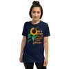Womens In A World Full Of Grandmas Be Nonnie Sunflower Butterfly Short-Sleeve Unisex T-Shirt
