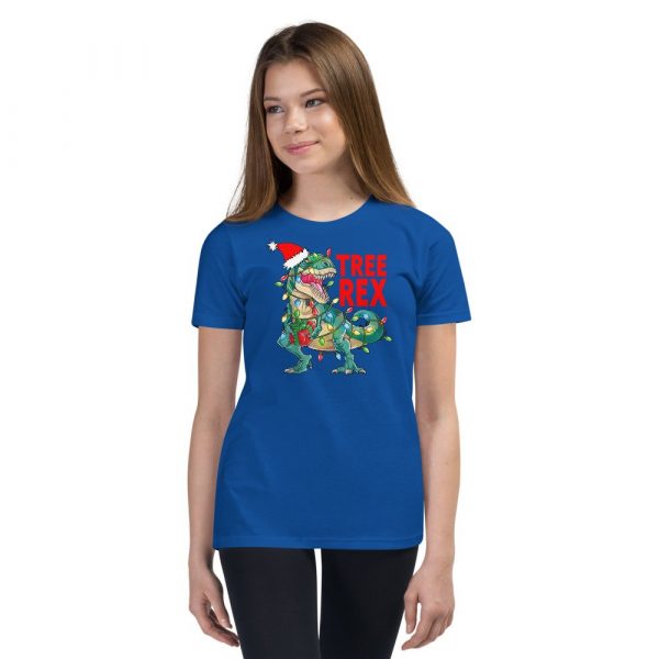 Christmas Dinosaur Tree Rex Pajamas , Tree Rex, T-Rex , Xmas Gifts Youth Short Sleeve T-Shirt