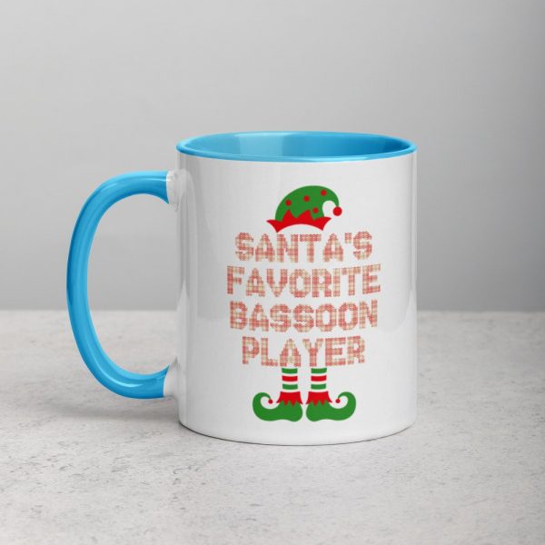 Santa's Favorite Bassoon Player Funny Christmas Gift Mug with Color Inside