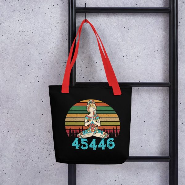 45446 Beige AF 45% against 45 Yoga Namaste Tote bag