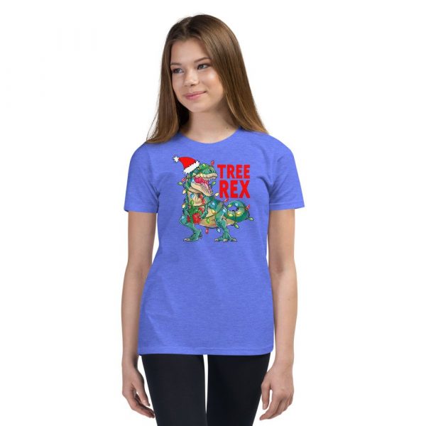 Christmas Dinosaur Tree Rex Pajamas , Tree Rex, T-Rex , Xmas Gifts Youth Short Sleeve T-Shirt