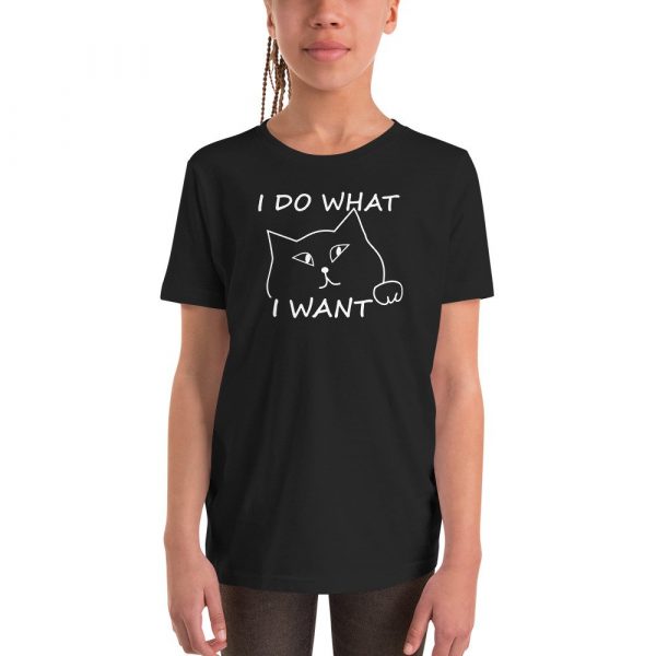 I do what I want with my cat Youth Short Sleeve T-Shirt