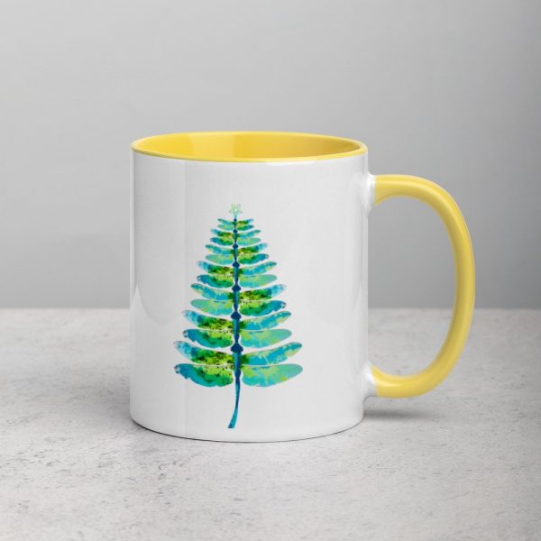 Christmas insect Lover Xmas Dragonfly Christmas Tree Mug with Color Inside