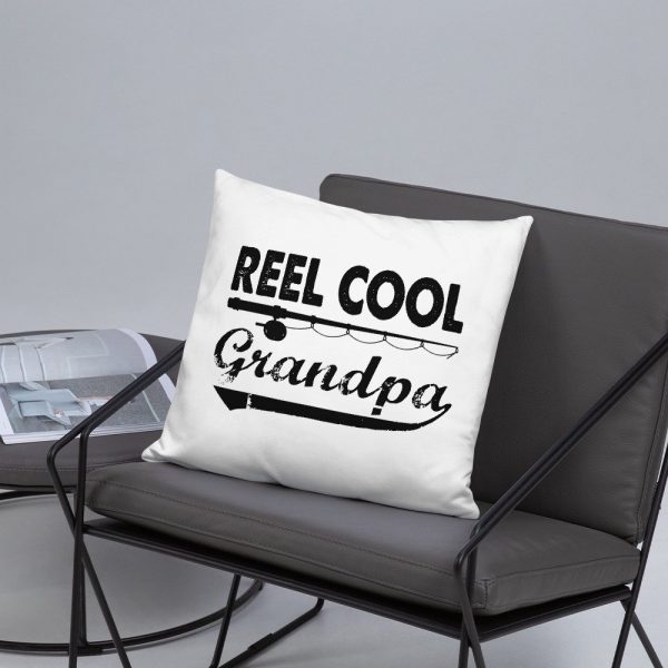 Fishing Reel Cool Grandpa T-Shirt Father's Day Gifts Father Love Fishing Granpa's Birthday Gift Ideas Basic Pillow