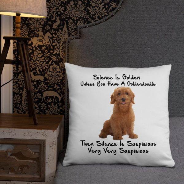 Silence Is Golden Unless You Have A Goldendoodle Funny Basic Pillow