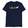 Love Blue Heeler Gift Red Australian Cattle Dog Paw Print Short-Sleeve Unisex T-Shirt