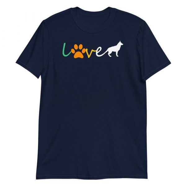 Love Blue Heeler Gift Red Australian Cattle Dog Paw Print Short-Sleeve Unisex T-Shirt