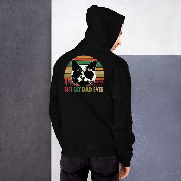 Best Cat Dad Ever Vintage Retro Cat Father's day Unisex Hoodie