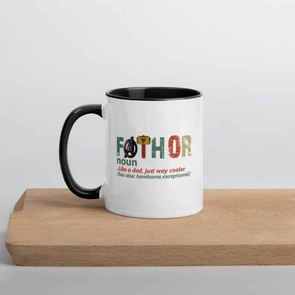 fathor dad and son,Retro Fathor  Mug with Color Inside
