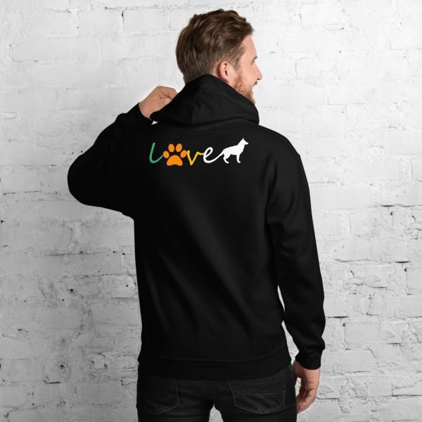 Love Blue Heeler Gift Red Australian Cattle Dog Paw Print Unisex Hoodie