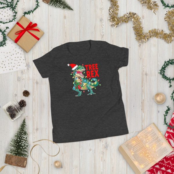 Christmas Dinosaur Tree Rex Pajamas , Tree Rex, T-Rex , Xmas Gifts Youth Short Sleeve T-Shirt
