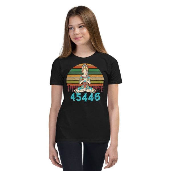 45446 Beige AF 45% against 45 Yoga Namaste Youth Short Sleeve T-Shirt