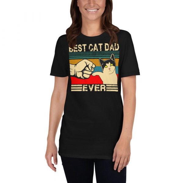 Best Cat Dad Ever  Funny Cat Daddy Father Day Gift Short-Sleeve Unisex T-Shirt
