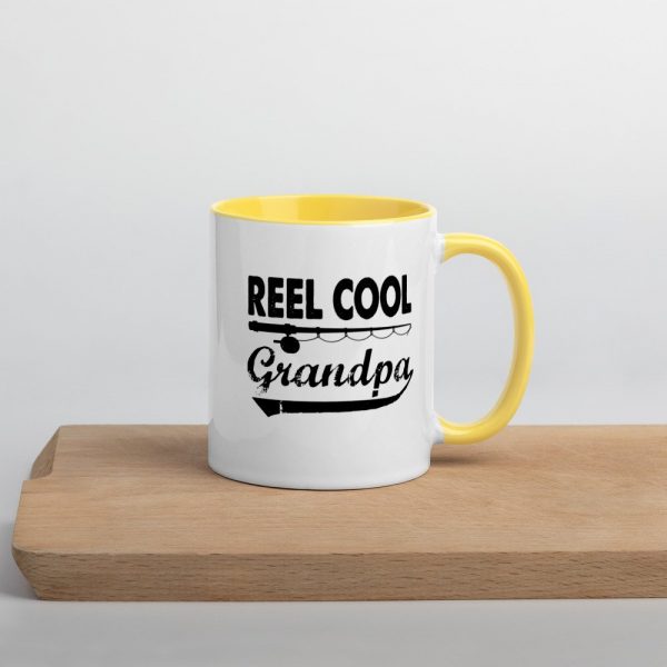 Fishing Reel Cool Grandpa T-Shirt Father's Day Gifts Father Love Fishing Granpa's Birthday Gift Ideas Mug with Color Inside