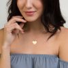 Customized Engraved Silver Heart Necklace Necklace Customized Name Engraved Silver Heart Necklace