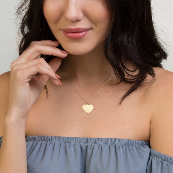 Customized Engraved Silver Heart Necklace Necklace Customized Name Engraved Silver Heart Necklace