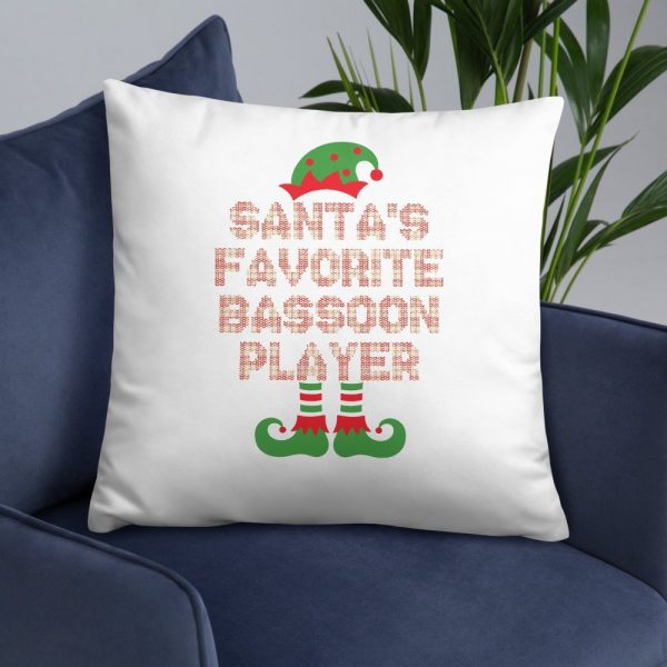 Santa's Favorite Bassoon Player Funny Christmas Gift Basic Pillow