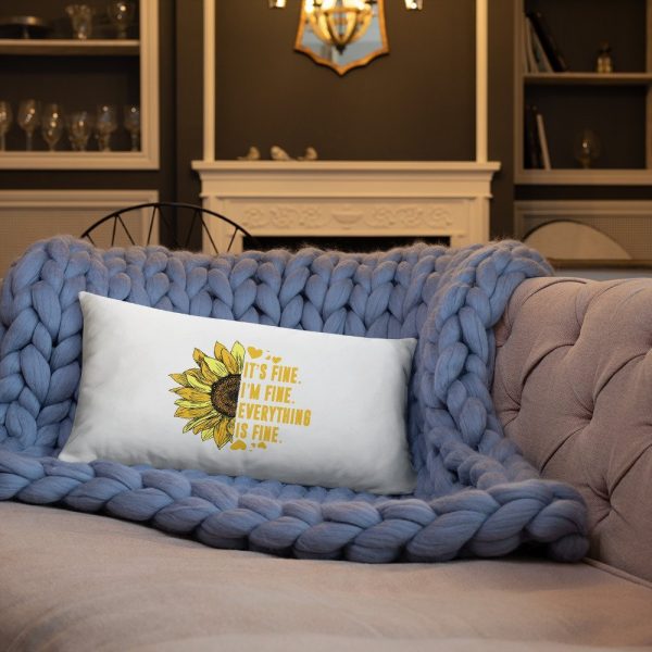 Its Fine Im-Fine-Everythings Fine For Women Sunflower Gift Basic Pillow