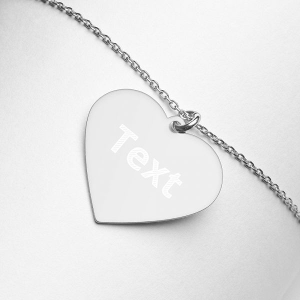 Customized Engraved Silver Heart Necklace Necklace Customized Name Engraved Silver Heart Necklace