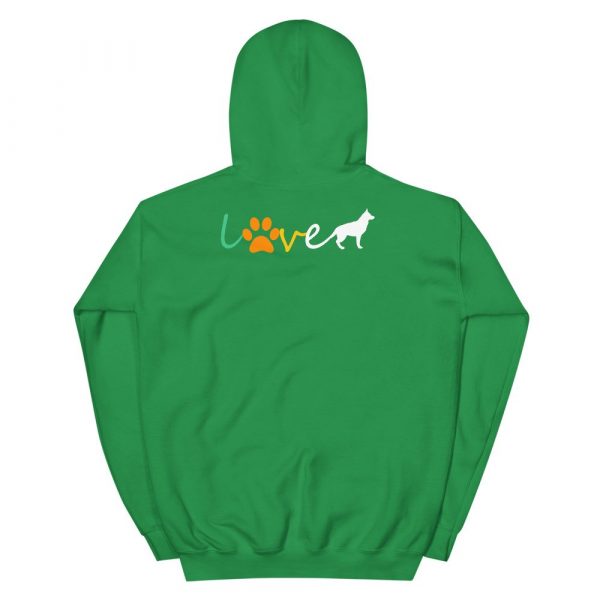 Love Blue Heeler Gift Red Australian Cattle Dog Paw Print Unisex Hoodie