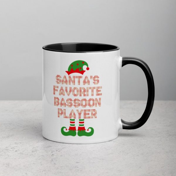 Santa's Favorite Bassoon Player Funny Christmas Gift Mug with Color Inside