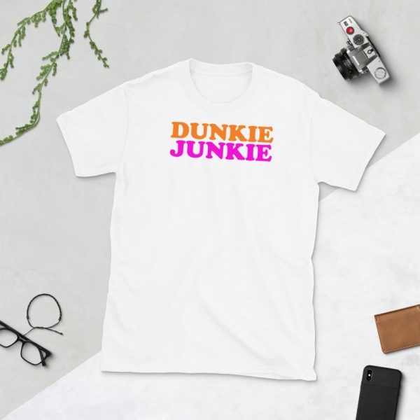 Dunkie Junkie Love Funny Coffee Sayings Novelty Gift Funny Short-Sleeve Unisex T-Shirt
