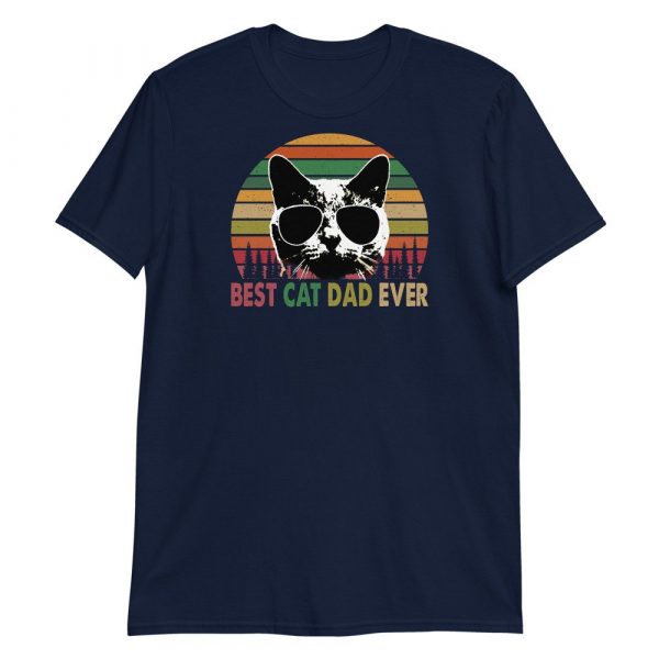 Best Cat Dad Ever Vintage Retro Cat Father's day Short-Sleeve Unisex T-Shirt
