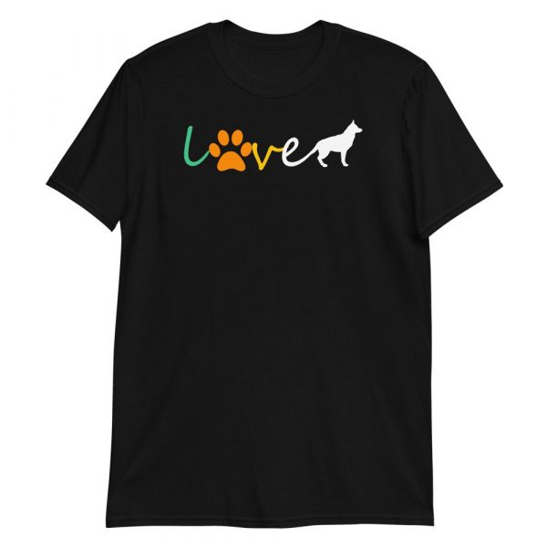 Love Blue Heeler Gift Red Australian Cattle Dog Paw Print Short-Sleeve Unisex T-Shirt