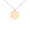Customized Engraved Silver Hexagon Necklace Necklace Customized Name Engraved Silver Hexagon Necklace