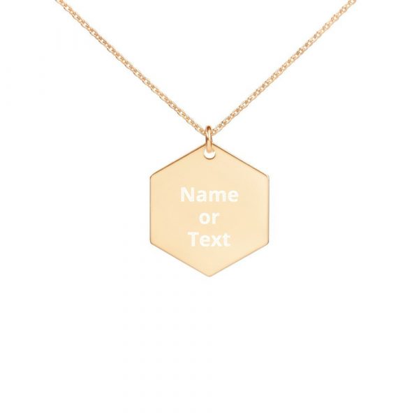 Customized Engraved Silver Hexagon Necklace Necklace Customized Name Engraved Silver Hexagon Necklace