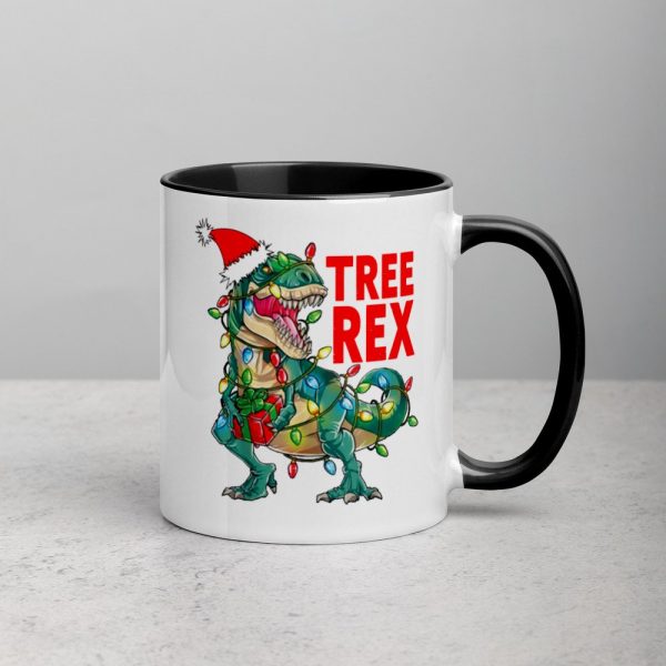 Christmas Dinosaur Tree Rex Pajamas , Tree Rex, T-Rex , Xmas Gifts Mug with Color Inside
