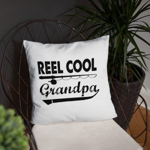 Fishing Reel Cool Grandpa T-Shirt Father's Day Gifts Father Love Fishing Granpa's Birthday Gift Ideas Basic Pillow